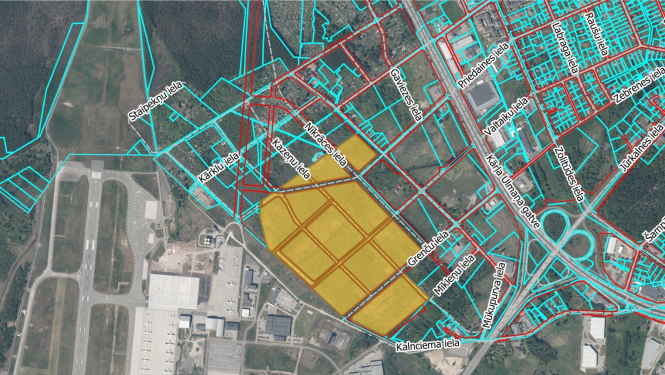 Lidostas Rīga apkaimes karte