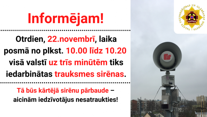 Informācija par trauksmes sirēnām