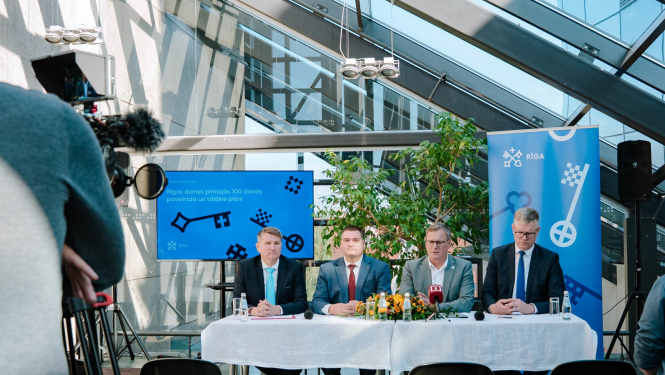 Rīgas domes vadība preses konferncē