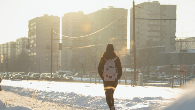 Rīgas mikrorajons ziemā