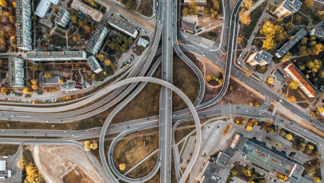 Rīgas ceļi skats no augšas