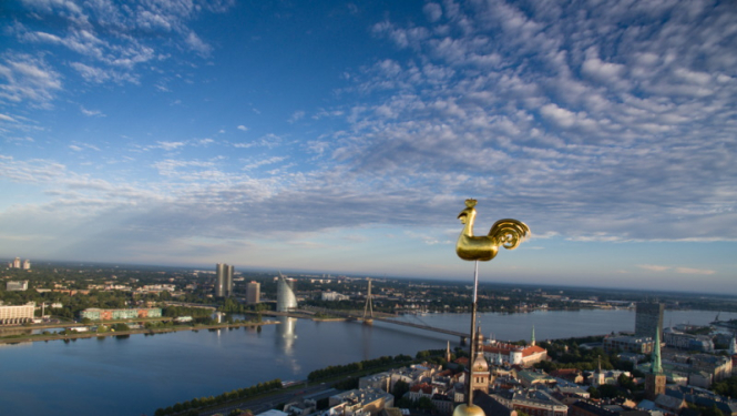 Skats uz Rīgu no drona