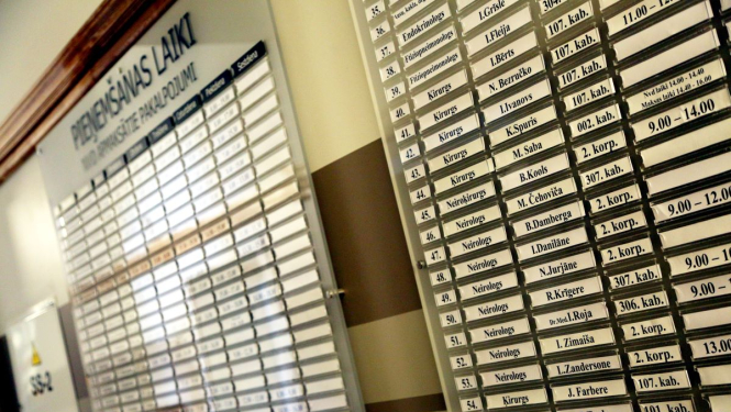 Slimnīcas medicīnas personāla pieņemšanas grafiks