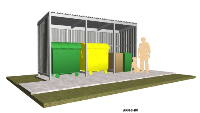 Tipveida atkritumu konteineru novietne