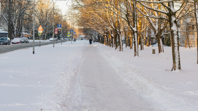 Sniegs, notīrīta ietve