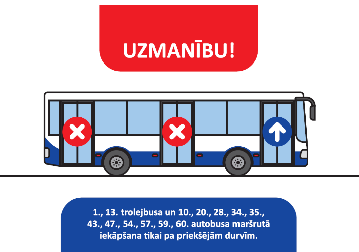 Iekāpšana pa priekšējām durvīm