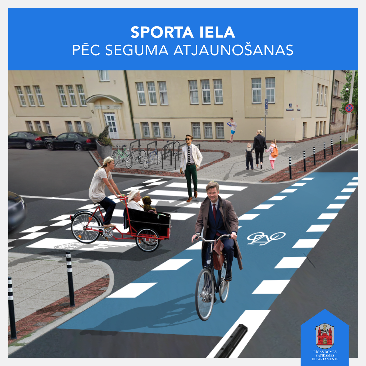 Sporta iela pēc seguma atjaunošanas