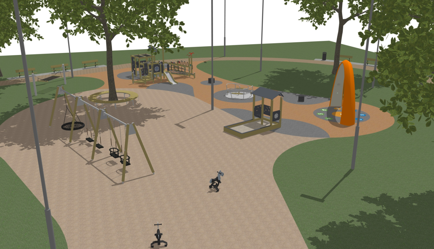 Rotaļu laukuma Ēbelmuižas parkā vizualizācija