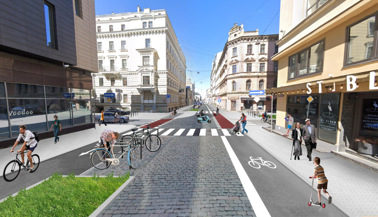 Dzirnavu un Baznīcas ielas krustojuma vizualizācija