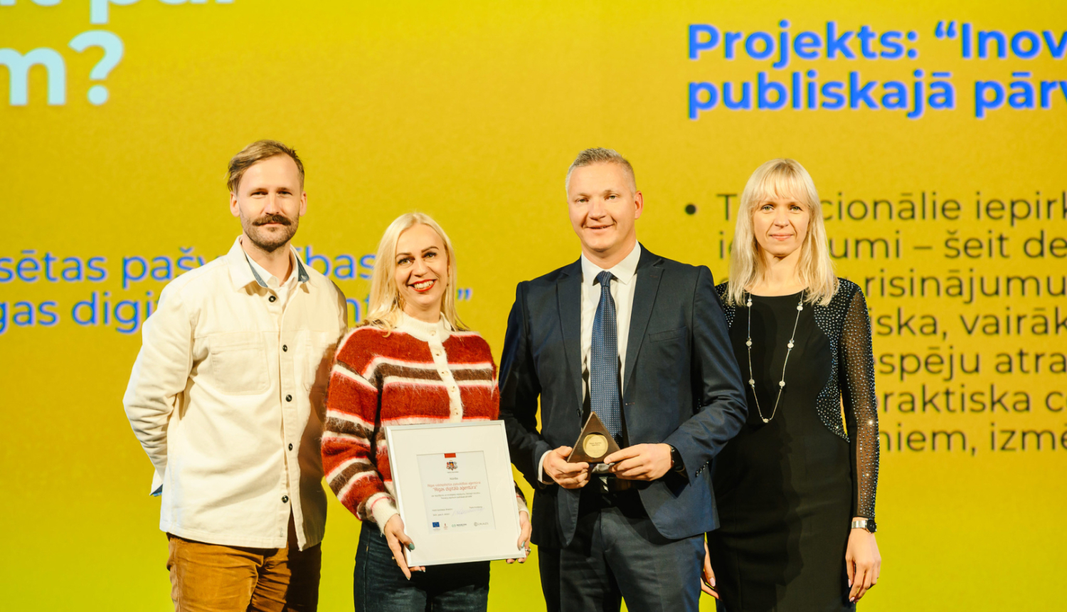 Rīgas pašvaldība saņem Valsts kancelejas Inovāciju balvu par sasniegumiem inovāciju iepirkumu jomā