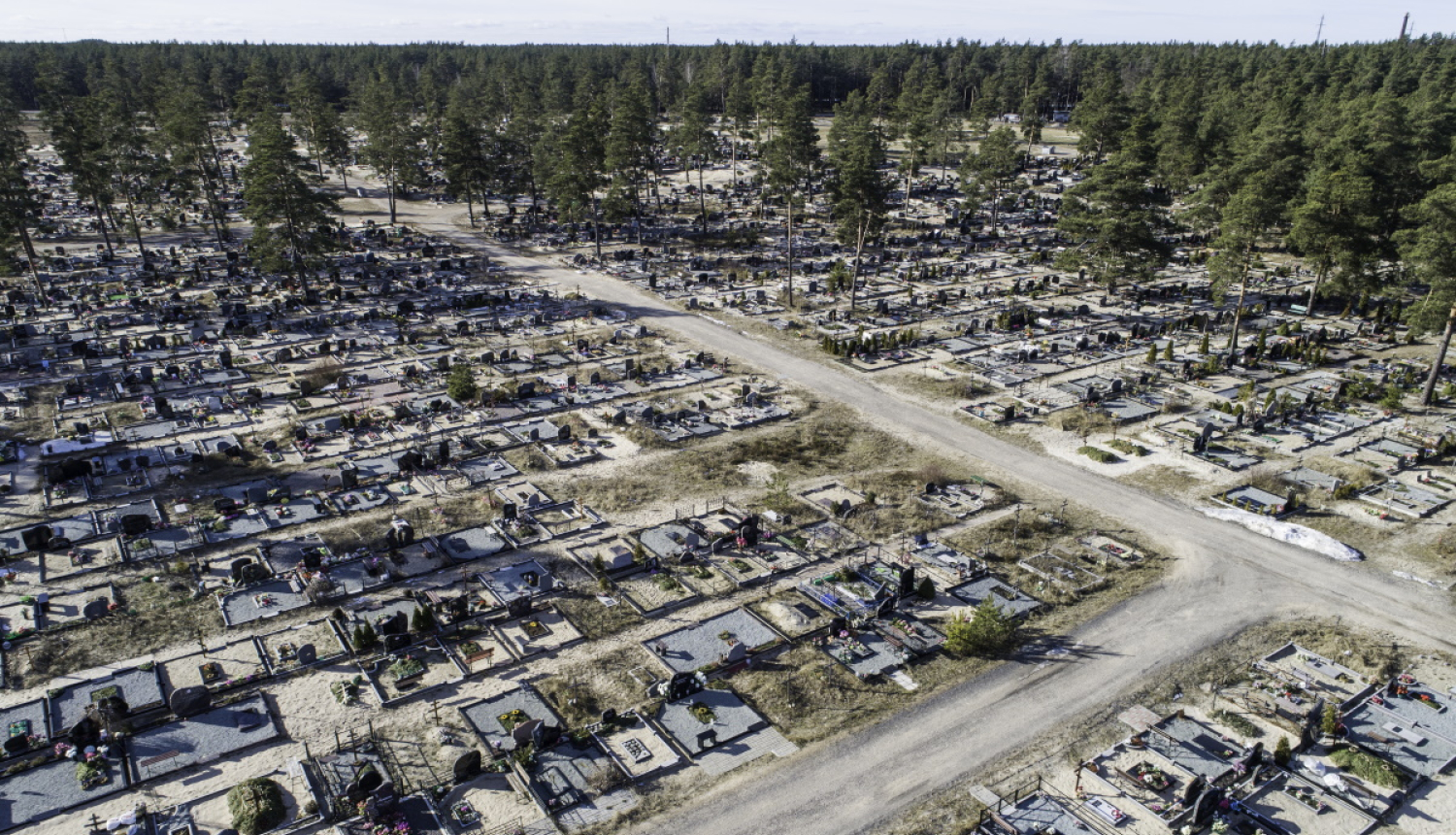 Bolderājas kapsēta no augšas