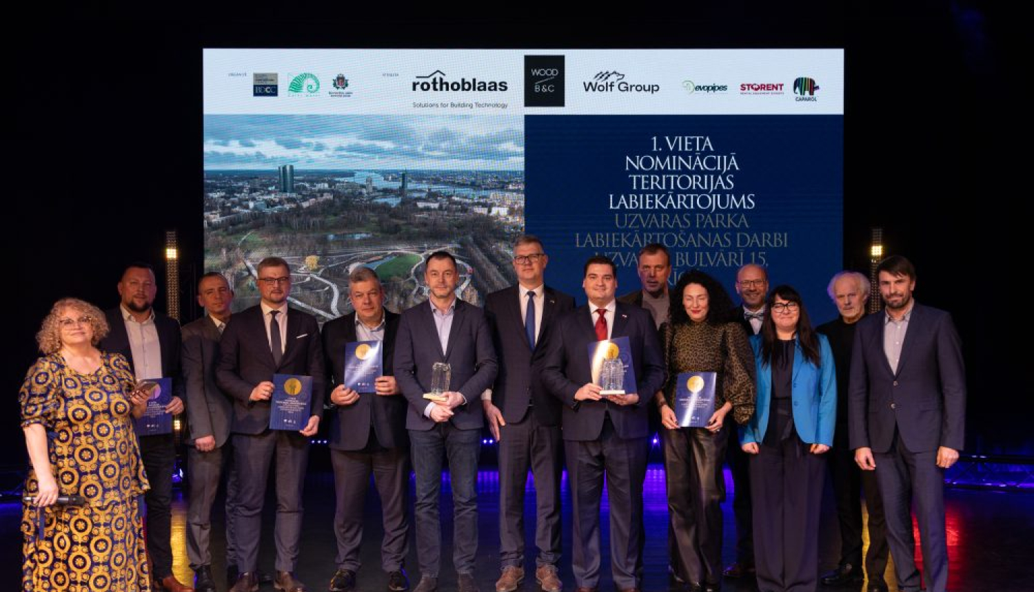 Būvniecības gada balvas nominācija tērtorijas labiekārrojums saņēmēji