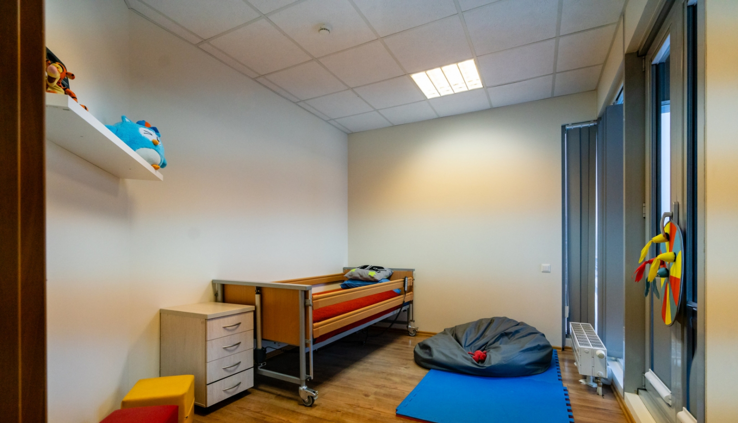 Istaba ar spēlmantām un gultu