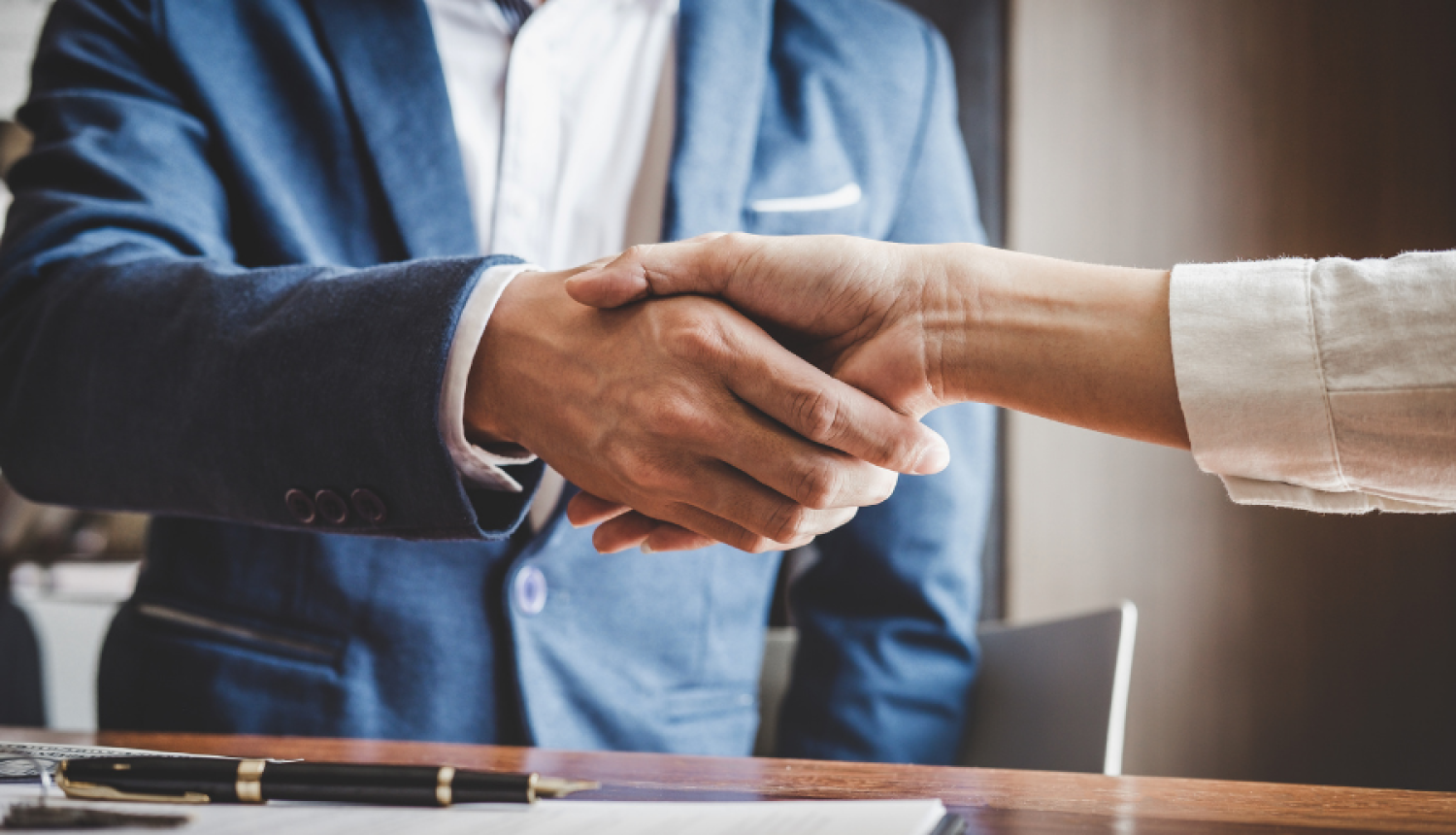 sasveicinās ar roku spiedienu