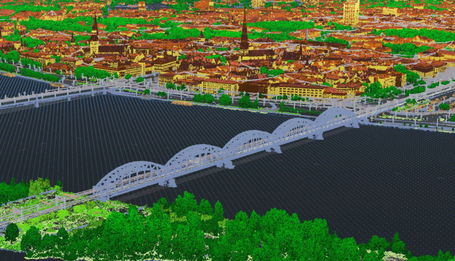 Rīgas skats no augšas 3D dimensijā