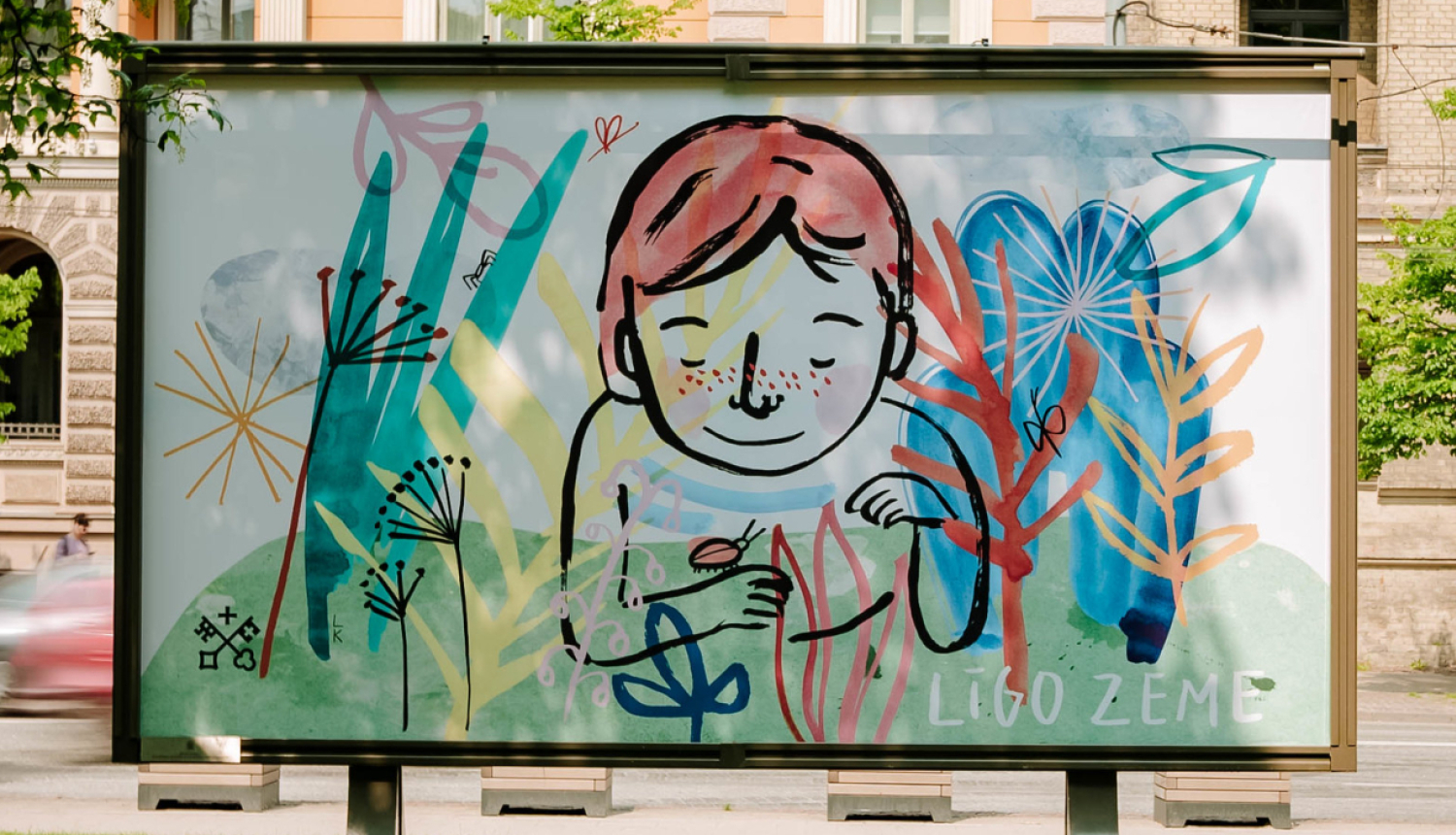 Līgo plakāts pilsētvidē