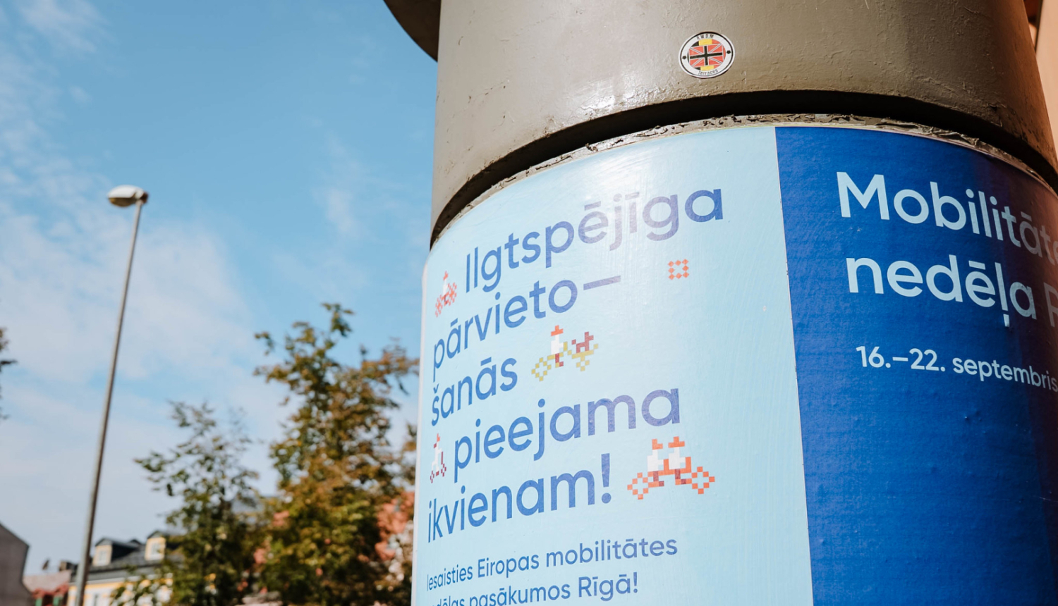 Mobilitātes nedēļas vizuālis pilsētvidē