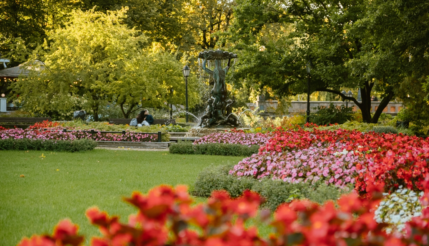 Operas strūklaka ziedi