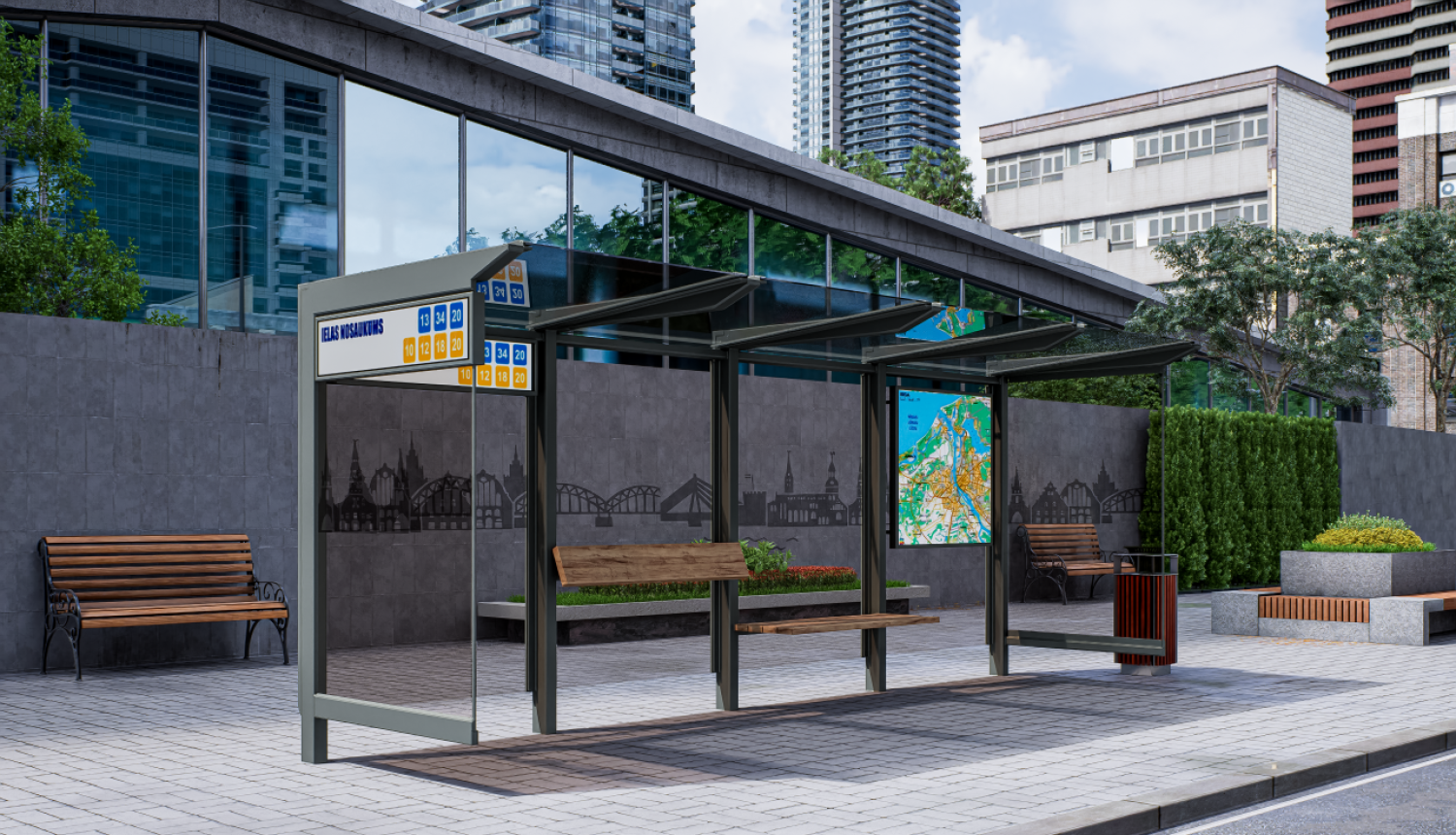 Jaunas pieturvietas vizualizācija