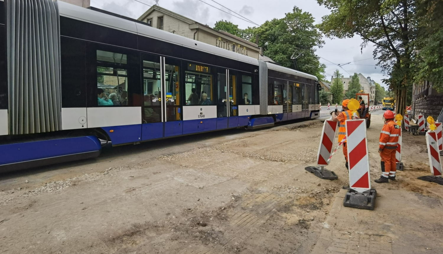 Tramvaja sliežu remonts