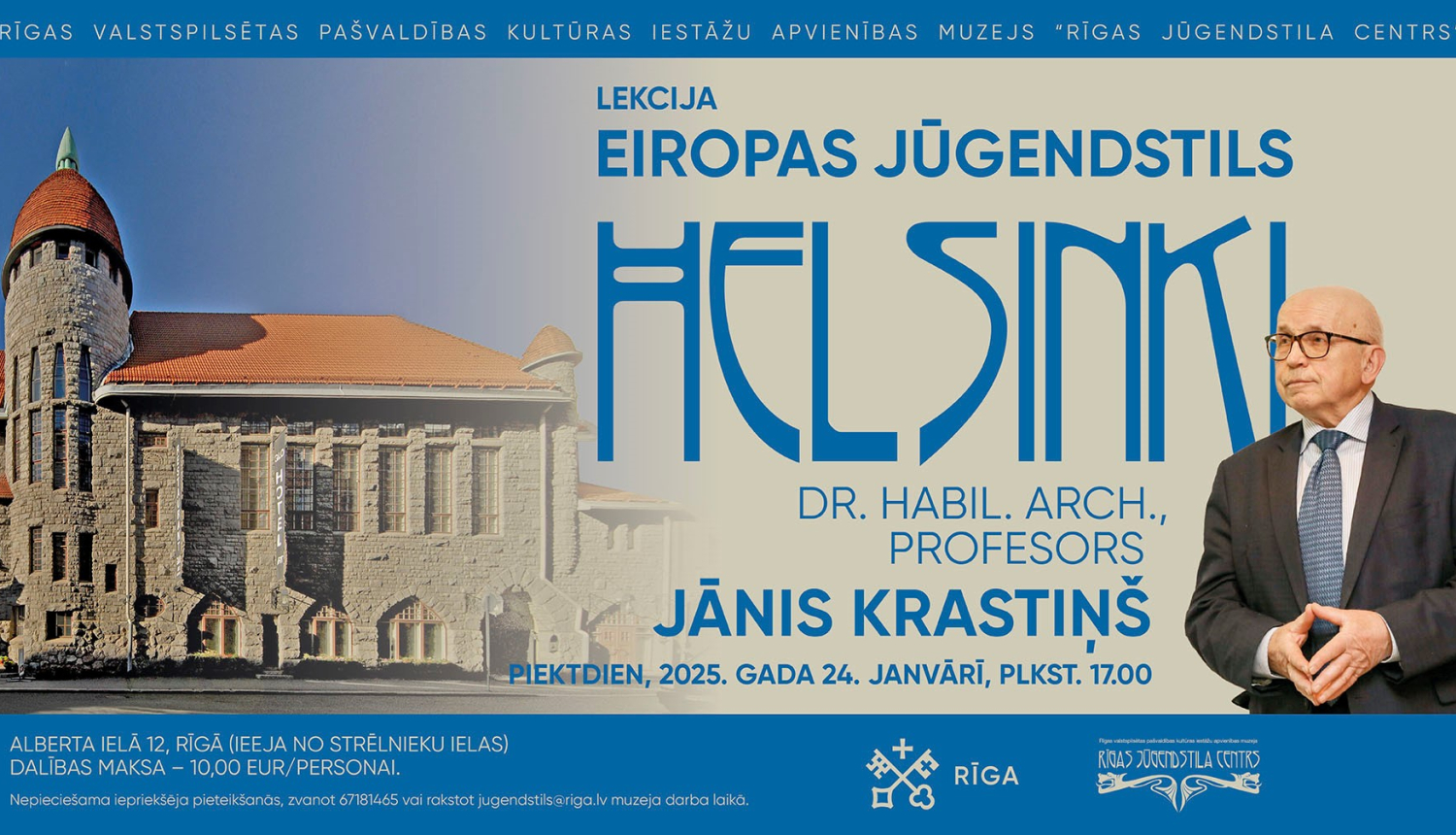 Profesora Jāņa Krastiņa lekcijas “Eiropas jūgendstils. Helsinki.” vizuālis
