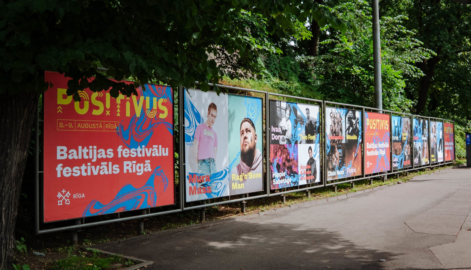 Positivus festivāla plakāti pilsētvidē