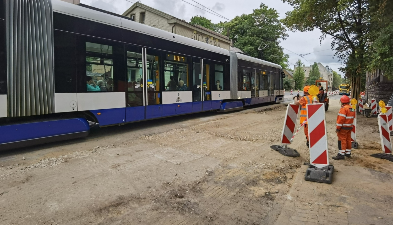 Tramvaja sliežu remonts